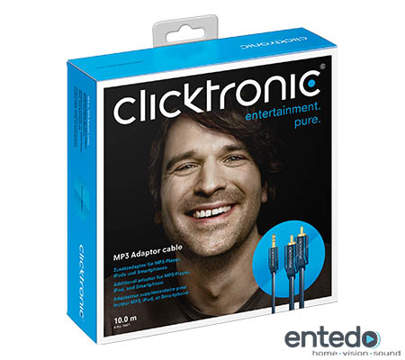 Verpackung: Clicktronic® Casual Serie MP3 Adapterkabel 3,5 mm Klinken-Stecker 2x Cinch-Stecker (RCA) 70465 70466 70467 70468 70469 70470 70471 70472 70473 70474 entedo